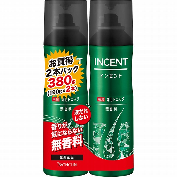 インセント 薬用育毛トニック 無香料 ペアパック 190g×2本【医薬部外