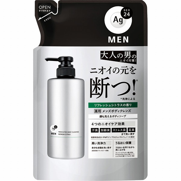 エージーデオ24(Ag DEO24)メン 薬用メンズボディクレンズ つめかえ用 420mL【医薬部外品】