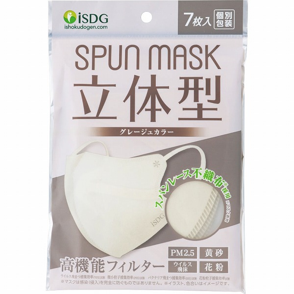 ＳＰＵＮＭＡＳＫ立体型 グレージュ 7枚