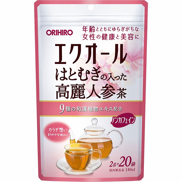エクオールはとむぎの入った高麗人参茶 40g（2g×20袋）