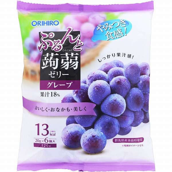 ぷるんと蒟蒻ゼリーパウチ グレープ (120g (20g×6個) )×24袋(1ケース)