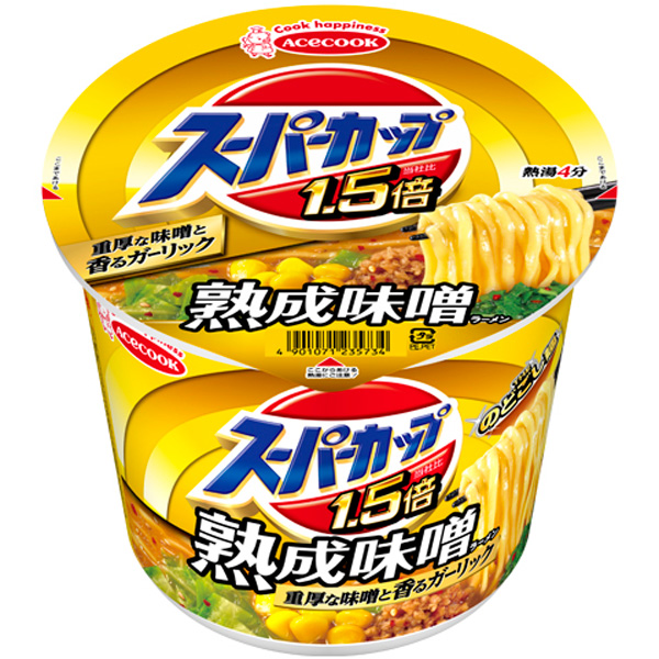 エースコック スーパーカップ1.5倍みそラーメン 129g×12個入り (1ケース)