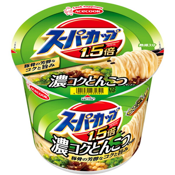 エースコック　スーパーカップ1.5倍とんこつラーメン 111g×12個入り(1ケース)