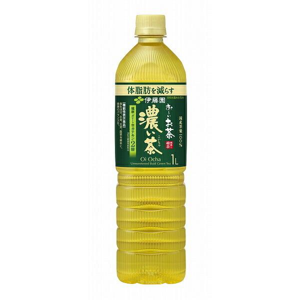 お～いお茶　濃い茶 1L×12本入り(1ケース)【機能性表示食品】