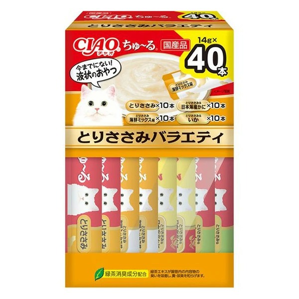 CIAOちゅーる とりささみバラエティ 14g×40本×8箱入り (1ケース)