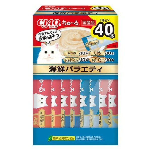 CIAOちゅーる 海鮮バラエティ 14g×40本×8箱入り (1ケース)
