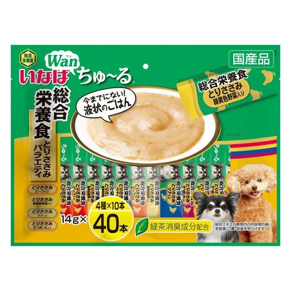 いなば ちゅーる 総合栄養食 とりささみバラエティ 14g×40本×8箱入り (1ケース)