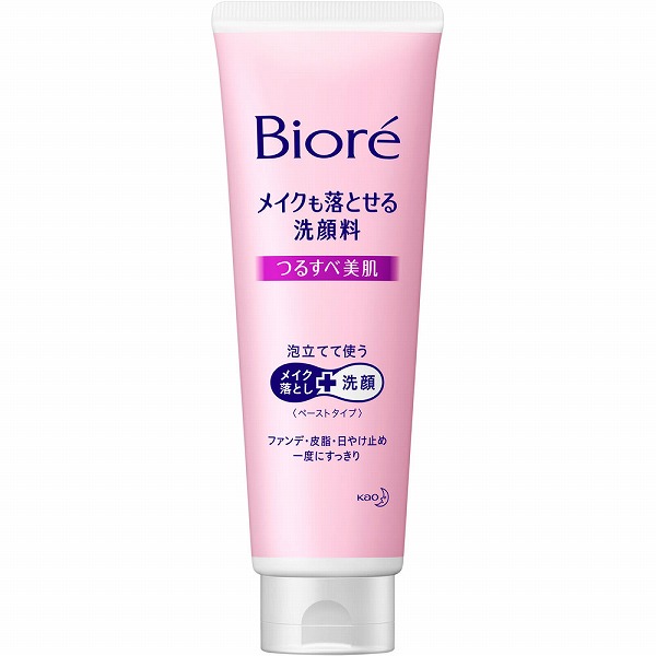 ビオレ メイクも落とせる洗顔料 つるすべ美肌 210g　花王
