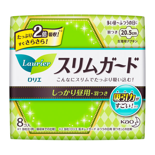 ロリエ スリムガード　しっかり昼用羽つき　ミニ8個入×36パック(計288個) 花王【クレジット決済のみ】KO