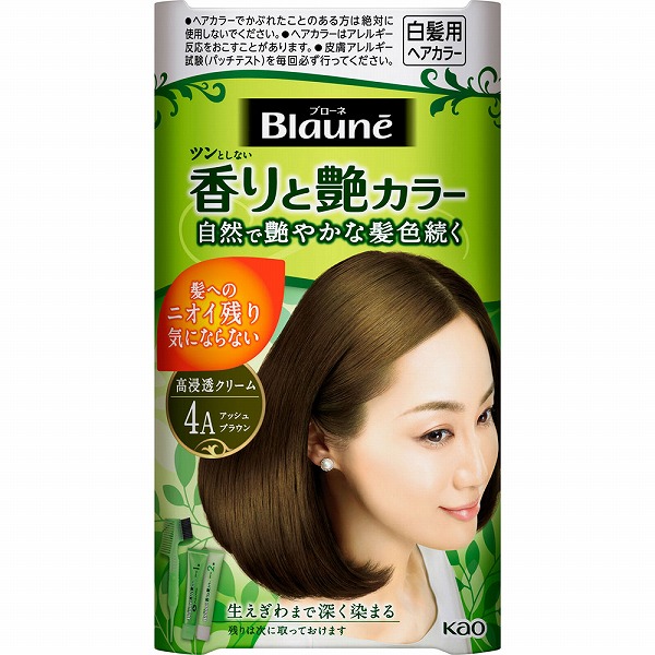 【医薬部外品】ブローネ 香りと艶カラー クリーム 4A アッシュブラウン 80g　花王