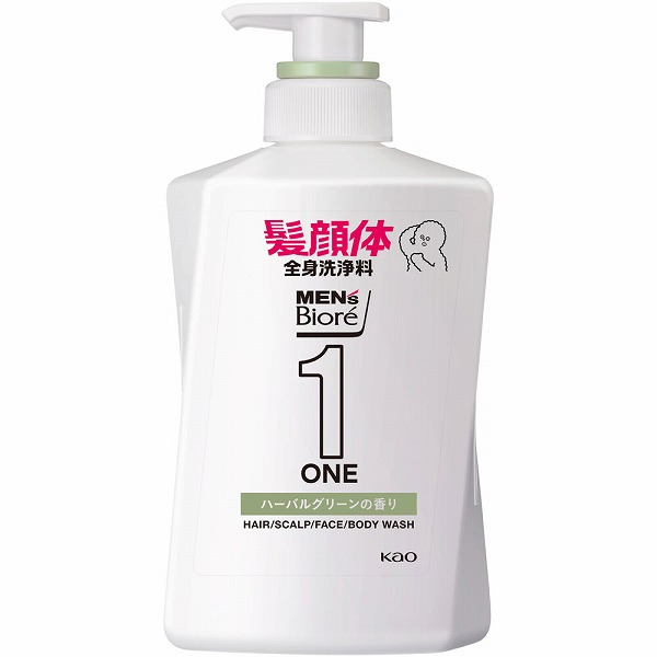 メンズビオレONE オールインワン全身洗浄料 爽やかなハーバルグリーンの香り 本体 480ml　花王
