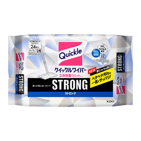クイックル立体吸着ウエットシートストロング　２４枚　花王