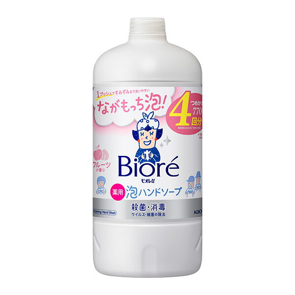 【医薬部外品】ビオレｕ　泡ハンドソープ　フルーツの香り　つめかえ用　770ｍｌ KO 花王