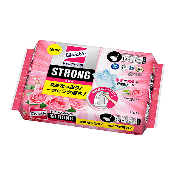 トイレクイックル　ストロング　プレミアムローズの香り　つめかえ用　１６枚 　花王