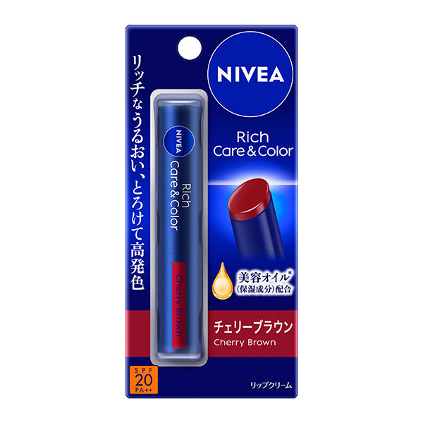 ニベア リッチケア＆カラーリップ チェリーブラウン 2g  花王