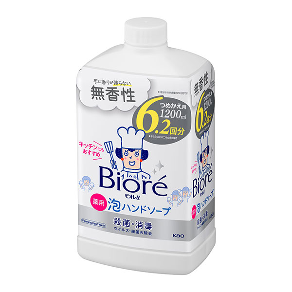 ビオレｕ　泡ハンドソープ　無香　つめかえ用　(医薬部外品) 1200ml KO 花王