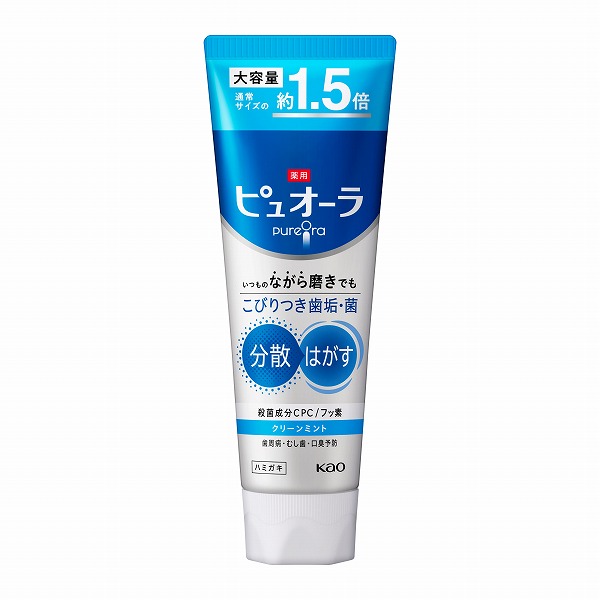 【医薬部外品】薬用ピュオーラ ハミガキ クリーンミント 大容量 170g　花王