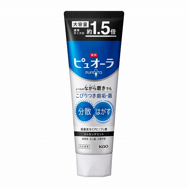 【医薬部外品】薬用ピュオーラ ハミガキ ストロングミント 大容量 170g　花王