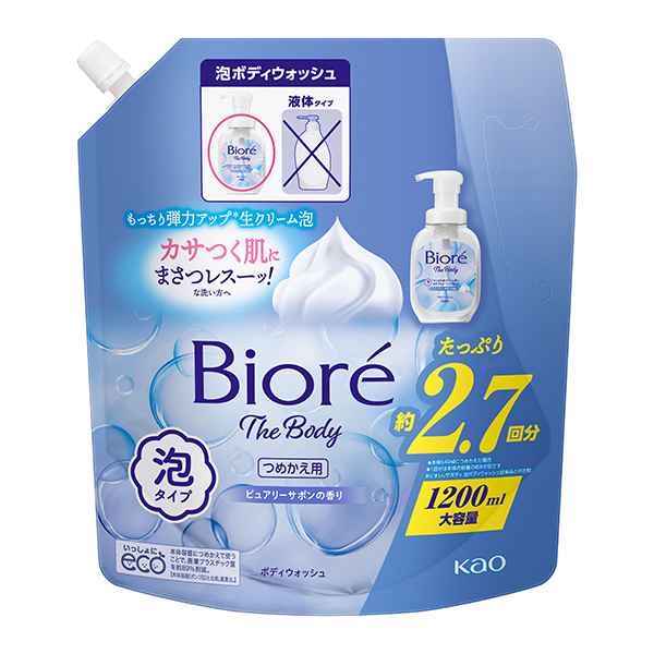 花王 ビオレ ザ ボディ 泡タイプ ピュアリーサボンの香り つめかえ用 1200mL　花王