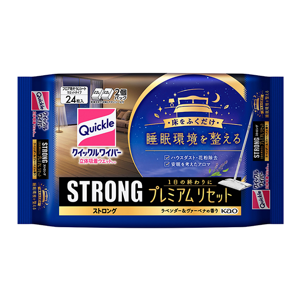花王 クイックルワイパー 立体吸着ウエットシート ストロング プレミアムリセット 24枚