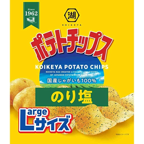 湖池屋 Largeサイズポテトチップス のり塩 112g×12袋入り (1ケース)