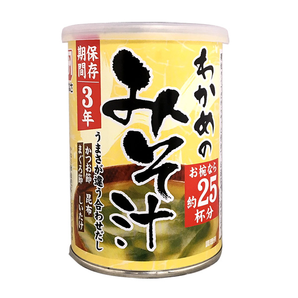 かねさ 備蓄用顆粒みそ汁わかめ 25杯分 189g×12個入り (1ケース) 