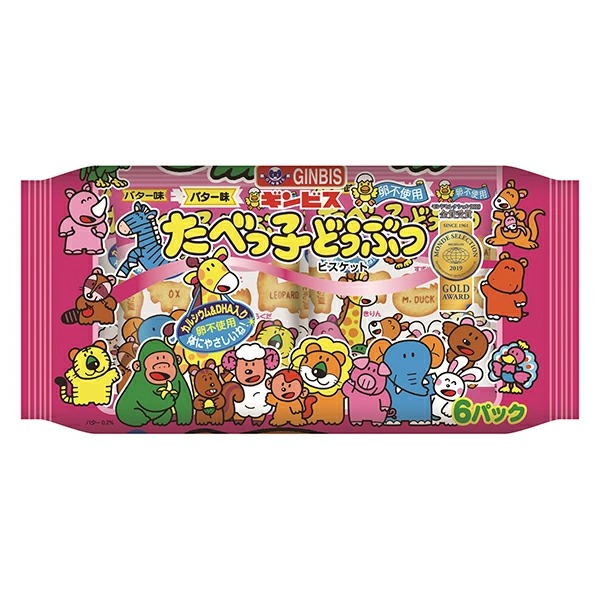 ギンビス たべっ子どうぶつバター味 138g (23g×6袋入り)×12袋セット (1ケース)