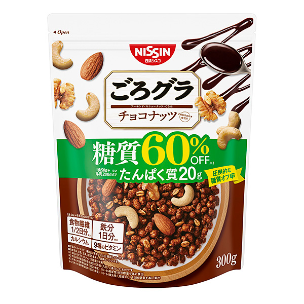 日清シスコ ごろグラ糖質60％オフチョコナッツ 300g×8個 (1ケース)