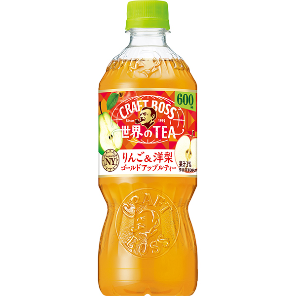 サントリー クラフトボス世界のTEAりんご＆洋梨ゴールドアップルティー 600ml×24個 (1ケース)