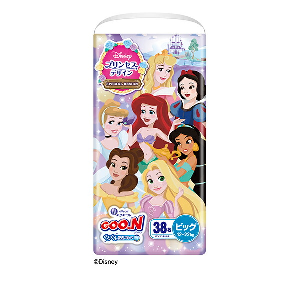 グーン　ぐんぐん吸収パンツ BIGサイズ（プリンセス企画） 38枚×3袋入り