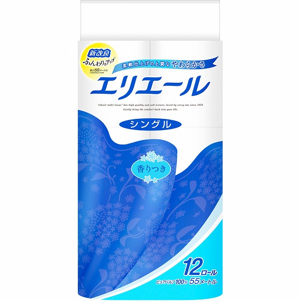エリエール トイレットティシュー (シングル) 55m×12ロール×6セット入り (1ケース)