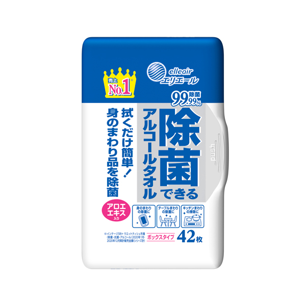 エリエール 除菌できるアルコールタオル ボックス本体４２枚（SH）