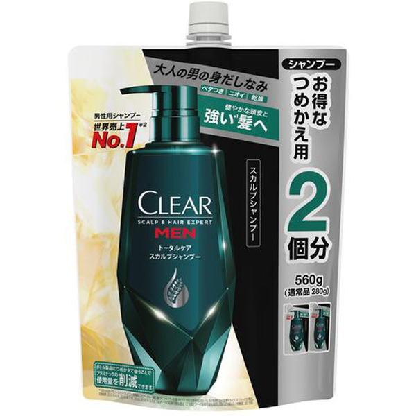 クリア フォーメン トータルケア スカルプシャンプー つめかえ用 560g 2個セット