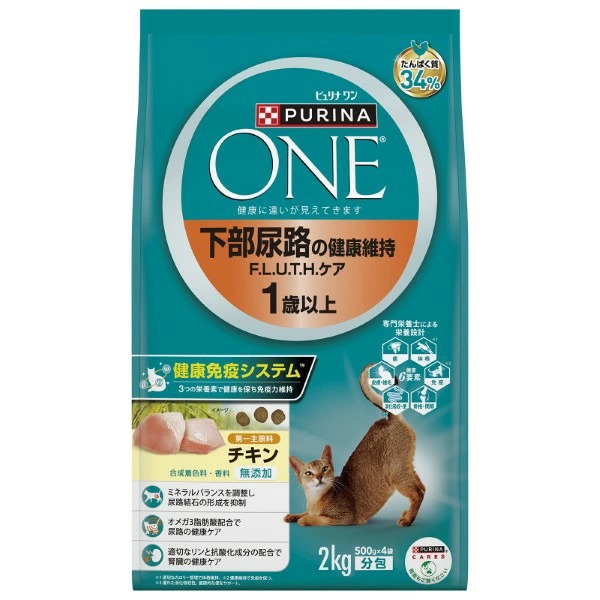 ピュリナワン キャット 下部尿路の健康維持 F.L.U.T.H.ケア 1歳以上 チキン 2kg×6袋入り (1ケース)