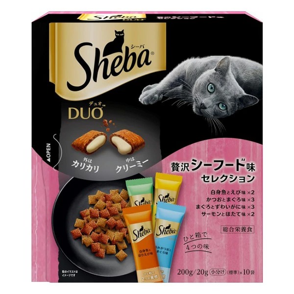 シーバ デュオ 贅沢シーフード味セレクション 200g×12箱入り (1ケース)