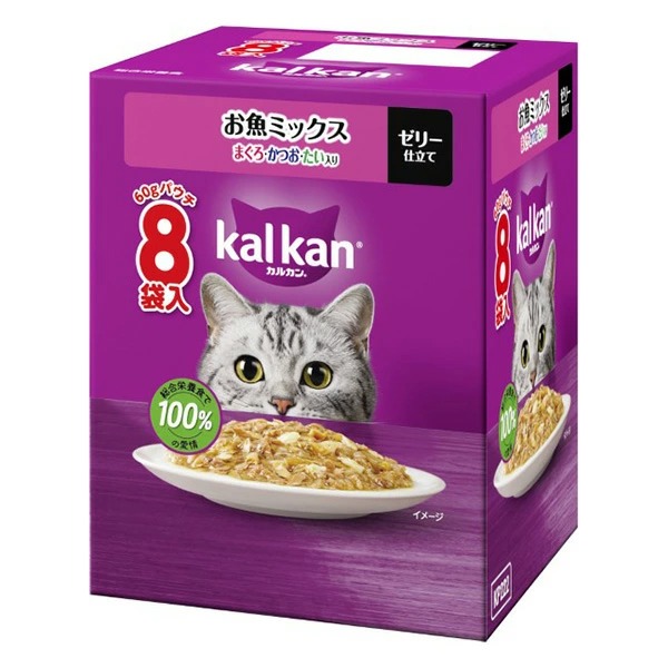カルカンパウチ お魚ミックス まぐろ・かつお・たい入り 60g×8袋×20箱入り (1ケース)