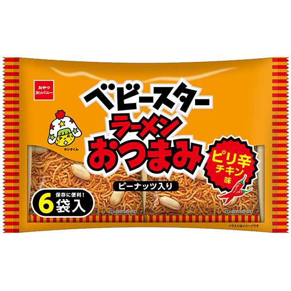 おやつカンパニー　ベビースターラーメンおつまみ　ピリ辛チキン味6袋入 138g×15個入り(1ケース)（YB）