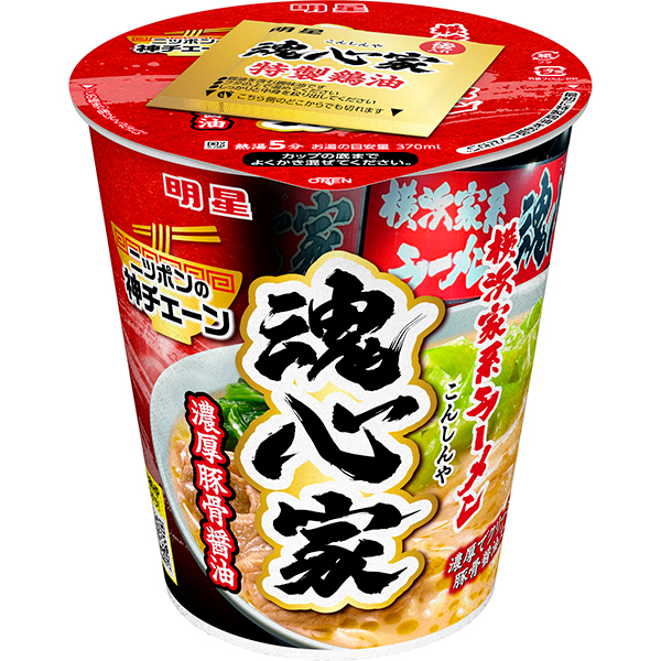 明星ニッポンの神チェーン魂心家濃厚豚骨醤油 105g×12個 (1ケース)