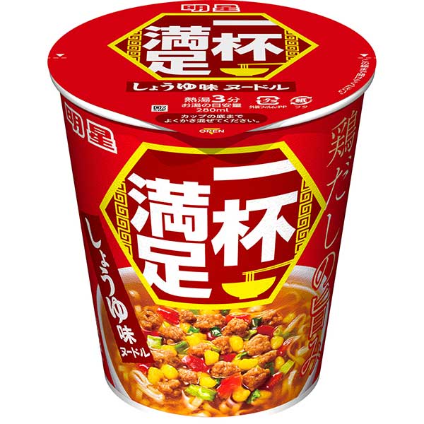 明星　一杯満足　しょうゆ味ヌードル 60g×12個入り(1ケース)