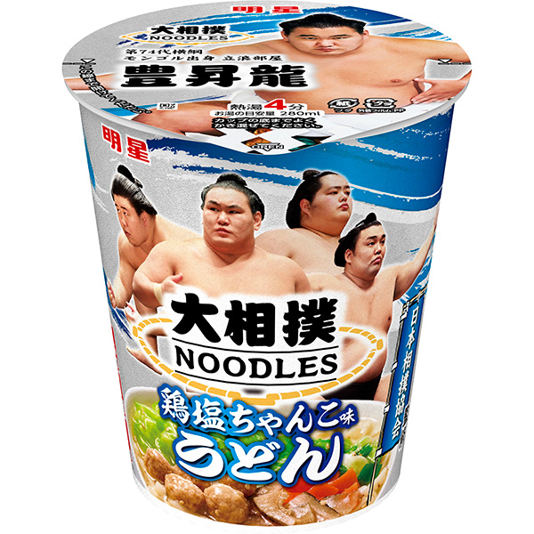 明星 大相撲NOODLES 鶏塩ちゃんこ味うどん 70g×12個 (1ケース)