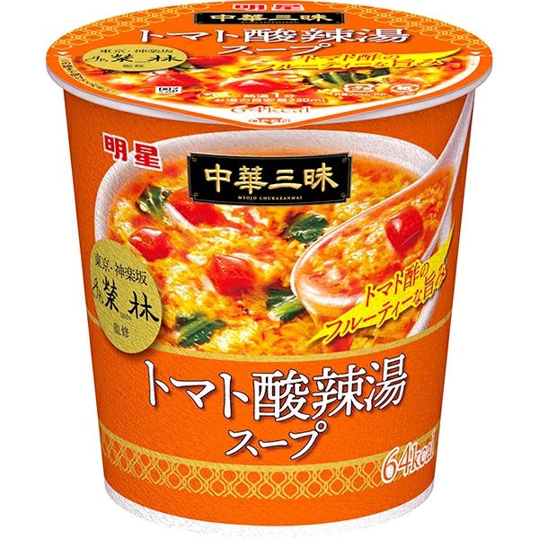 明星 中華三昧 榮林 トマト酸辣湯スープ 18g×6個 4ケースセット (計24個)