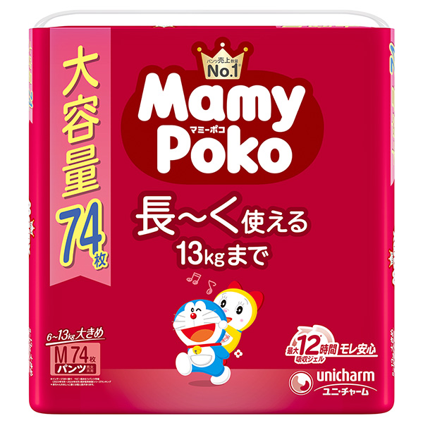 マミーポコパンツＭドラえもん 74枚 3パック(1ケース)