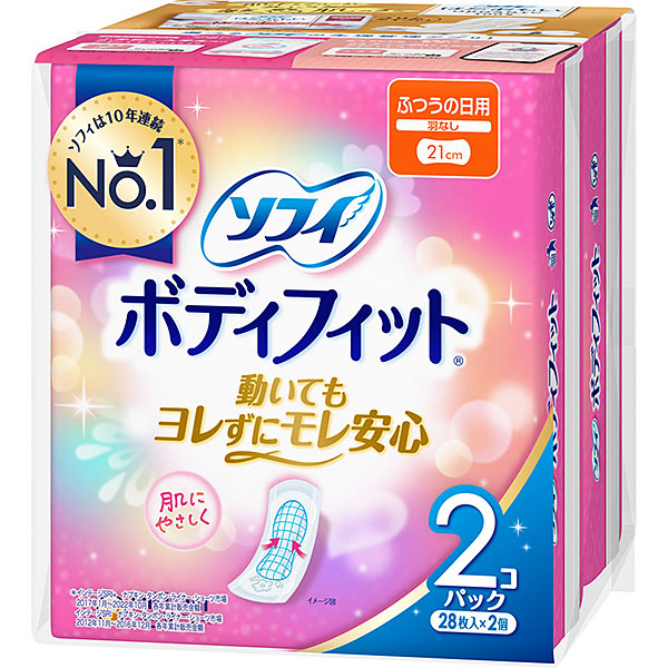 ソフィボディフィット羽なし(28枚×2個)×3個セット 【医薬部外品】