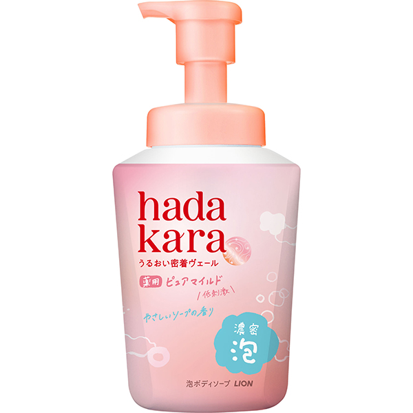 hadakara(ハダカラ)泡で出てくる薬用ピュアマイルドボディソープ やさしいソープの香り 本体 540ml【医薬部外品】
