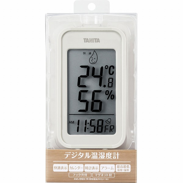 タニタ デジタル温湿度計 TT-589-IV アイボリー
