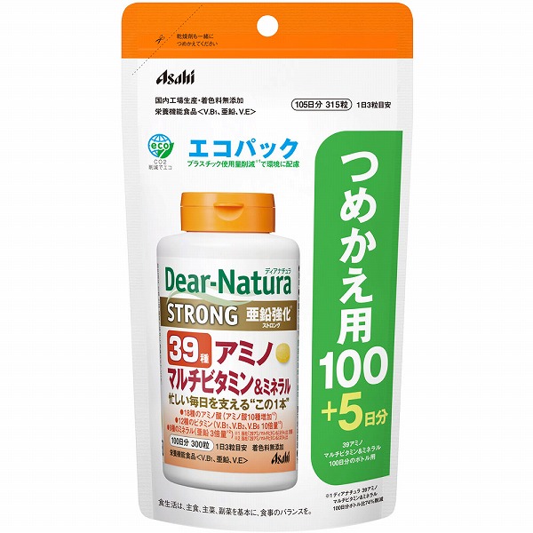 【栄養機能食品】ディアナチュラ ストロング３９アミノ マルチビタミン＆ミネラル エコパック 105日分  (315粒)