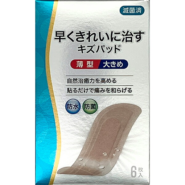 早くきれいに治すキズパッド薄型大きめ 6枚入 【管理医療機器】