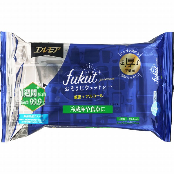 エルモア fukut premium 重曹+アルコール 20枚×20セット入り (1ケース)