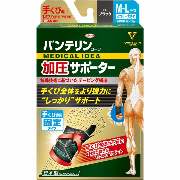 バンテリンコーワ加圧サポーター 手くび専用固定タイプ ふつう～大きめサイズ