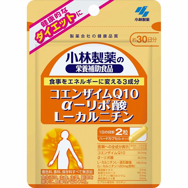 小林製薬の栄養補助食品 コエンザイムQ10 α-リポ酸 L-カルニチン 19.4g（323mg×60粒）